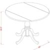 East West Furniture Dublin 5 Piece Kitchen Set Includes a Round Dining Room Table with Dropleaf and 4 Linen Fabric Upholstered Chairs, 42x42 Inch, DLVA5-OAK-C