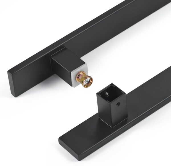 Ranbo 48 Inch Commercial Grade-304 Stainless Steel Modern Contemporary Entry Door Handle Bar Ladder Pull Shower Glass Sliding Barn Door Interior Exterior Door Pull Push, Matte Black