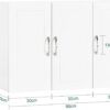 SoBuy Bathroom Kitchen Wall Cabinet Garage or Laundry Room Wall Storage Cabinet White Stipple Linen Tower Bath Cabinet Medcine Cabinet Cabinet with Shelves, White FRG231-L-W