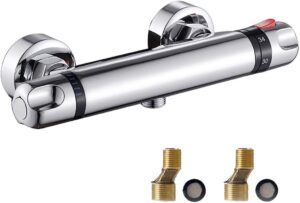 Bathroom Thermostatic Shower Mixer Wall Mount Hot Cold Water Showering Faucet Temperature Control Valve