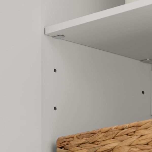 SoBuy Bathroom Kitchen Wall Cabinet Garage or Laundry Room Wall Storage Cabinet White Stipple Linen Tower Bath Cabinet Medcine Cabinet Cabinet with Shelves, White FRG231-L-W