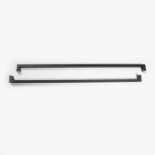 Square Rectangle Flat Shape Bar Stainless Steel Modern Contemporary Entry Door Handle Bar Pull Shower Glass Sliding Barn Door Interior Exterior Door Pull Push Modern Finish. (Black 60 Inch)