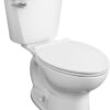 American Standard 609CA001.020 Cadet PRO Two-Piece Toilet with Slow-Close Seat and Wax Ring, Elongated Front, Standard Height, White, 1.28 gpf