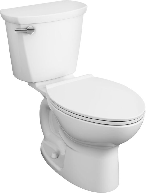 American Standard 609CA001.020 Cadet PRO Two-Piece Toilet with Slow-Close Seat and Wax Ring, Elongated Front, Standard Height, White, 1.28 gpf