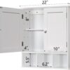 TaoHFE Bathroom Wall Cabinet with 2 Door Adjustable Shelves,Over The Toilet Storage White Wall Mounted Medicine Cabinets for Bathroom Laundry Room Kitchen
