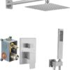 51dTzMYuBL._AC_SL1000_.jpg Brushed Nickel Shower System Brass Bathroom Luxury Rain Mixer Shower Combo Set Wall Mounted Rainfall Shower Head System Shower Faucet Rough-in Valve Body and Trim Included