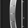 VDOMDOORS Front Exterior Prehung Glass Steel Door 36 x 80 inches Left -Hand/Deux 6500 Black Enamel/Lite and Stainless Inserts Single Modern Painted