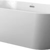 FerdY Bali 67" Acrylic Freestanding Bathtub, Gracefully Shaped Freestanding Soaking Bathtub, Toe-Tap Chrome Drain and Classic Slotted Overflow Included, Glossy White, cUPC Certified,