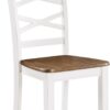 Lexicon Dining Table Set for 6 with Chairs, Solid Wood 7 Piece Farmhouse Dining Room Table and Chairs Set of 6, Cross Back, Easy Assembly Seater for Indoor Home, Dinner, Kitchen, Cherry/White