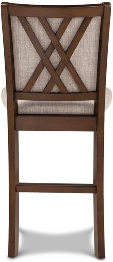 New Classic Furniture Amy 5-Piece Counter Dining Table Set, Cherry Brown