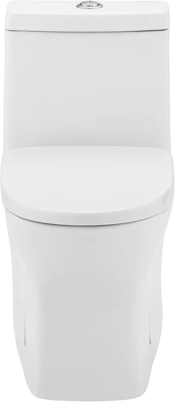 Swiss Madison SM-1T257 Sublime II Compact 24" Length One Piece Toilet Dual Flush 1.1/1.6 GPF with Side Holes, Glossy White