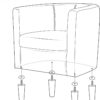 Yaheetech Velvet Accent Chair, Modern and Comfortable Armchairs, Upholstered Barrel Sofa Chair for Living Room Bedroom Waiting Room, Set of 2, Blue