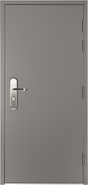 VIZ-PRO Quick Mount Steel Security Door with Frame and Hardware, Gray Right Side-Hinged Outward, 36" Door Slab