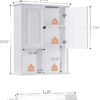 HAIOOU Bathroom Wall Cabinet with Motion Sensor LED Light, Wooden Medicine Cabinet Wall Mounted Cupboard, Over Toilet Storage Cabinet with Buffering Hinges and Adjustable Shelf - Modern White