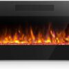 Antarctic Star 36 Inch Electric Fireplace in-Wall Recessed and Wall Mounted, Fireplace Heater and Linear Fireplace with Multicolor Flame, Timer, 750/1500W Control by Touch Panel & Remote