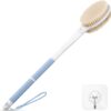51sxQ94BjGL._AC_SL1500_.jpg Back Scrubber Body Shower Brush: Anti Slip Long Handle Bath Brush with Stiff and Soft Bristles - Showering Exfoliator for Women, Men, Elderly (Blue)