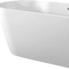 FerdY Bali 67" Acrylic Freestanding Bathtub, Gracefully Shaped Freestanding Soaking Bathtub, Toe-Tap Chrome Drain and Classic Slotted Overflow Included, Glossy White, cUPC Certified,
