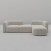 Acanva Luxury Modern Tight Curved Back Velvet Sofa, Minimalist Style Comfy Couch for Living Room Apartment, 4 Seater Modular Sectional, Cream
