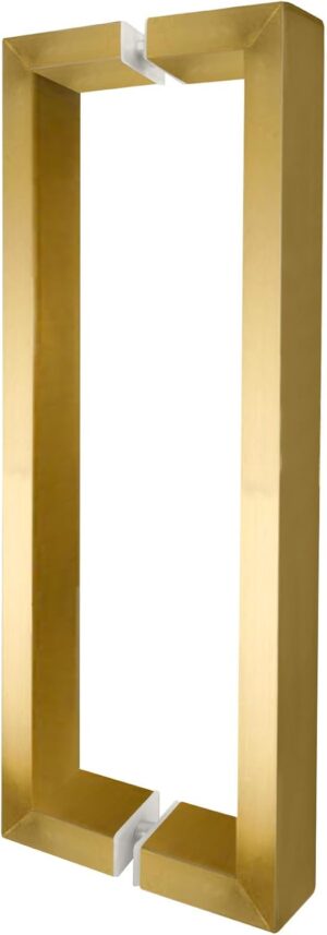 12 inch Square Shower Pull Push Entry Door Handle Double Sided, Brushed Gold Stainless Steel Back to Back Sliding Barn Door Handles, Fit for Glass Door Wooden Door