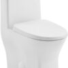 Swiss Madison SM-1T257 Sublime II Compact 24" Length One Piece Toilet Dual Flush 1.1/1.6 GPF with Side Holes, Glossy White