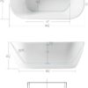 FerdY 67" Bali Acrylic Freestanding Bathtub, Gracefully Shaped Freestanding Soaking Bathtub, cUPC Certified, Toe-Tap Brushed Nickel Drain and Minimalist Linear Design Overflow Included