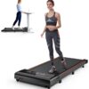 OLIXIS Compact Armless Treadmill for Small Spaces, Quiet Under-Desk Walking Pad, Slim & Portable Design for Home Office Workouts, Easy to Store, Ideal for Apartments and Work-from-Home Fitness