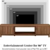 Walker Edison Walton Modern Fluted-Door Low Stand for TVs up to 80 Inches, 70 x 15.75 x 16 inches, Mocha