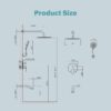 Gabrylly Bathtub Shower System, Shower Faucet Set with Tub Spout, High Pressure 10" Rain Shower head with Handheld Spray, Shower Fixtures with Pressure Balance Shower Valve, Brushed Nickel