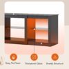 WLIVE LED TV Stand for 65-Inch TV, 58-Inch Entertainment Center with Adjustable Glass Shelves, Modern Media Console for Living Room & Bedroom, Black