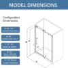 KPUY Frameless Shower Door, 50-54" W x 76" H Glass Shower Door, Sliding Shower Door with 1/4" (6mm) Tempered Glass, Stainless Steel Frame Shower Glass Door with Explosion-Proof Film in Matte Black