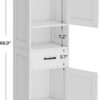 Homhedy 67" H Tall Bathroom Storage Cabinet with 2 Barn Doors and 1 Drawer, Narrow Storage Unit, Adjustable Shelves, Floor Cabinet for Bathroom, Living Room, Entryway, Kitchen, White, (15.7" W)
