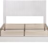 Allewie Full Platform Bed Frame/Velvet Upholstered Bed Frame with Vertical Channel Tufted Headboard/Strong Wooden Slats/Mattress Foundation/Box Spring Optional/Easy Assembly/White