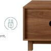 Walker Edison Walton Modern Fluted-Door Low Stand for TVs up to 80 Inches, 70 x 15.75 x 16 inches, Mocha