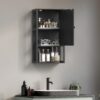 Small Bathroom Wall Cabinet, Bathroom Storage Cabinet Wall Mounted, Black Modern Medicine Cabinet, 3-Tier Wall Mounted Storage Cabinet Over The Toilet for Small Spaces, Living Room