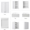 White Wall Mount Cabinet, MDF Over The Toilet Storage Cabinet with Adjustable Shelves, Space Saver 2 Door Medicine Cabinet for Bathroom Laundry Kitchen, 19x 27in, No Paint Odor