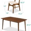 Best Choice Products 7-Piece Wooden Dining Set, Mid-Century Modern Table & Upholstered Chair Set w/ 6 Chairs, Rubberwood Legs - Walnut/Cream