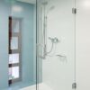 Shower Door Handle 6 inch Center-to-Center Square in Brushed Nickel Back to Back, for Frameless Glass Shower Door, Easy to Install, Stainless Steel, Modern Bathroom Hardware