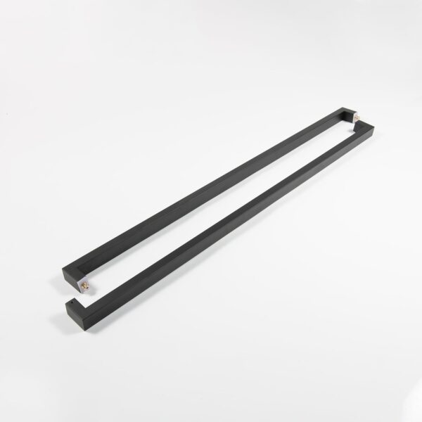 Square Rectangle Flat Shape Bar Stainless Steel Modern Contemporary Entry Door Handle Bar Pull Shower Glass Sliding Barn Door Interior Exterior Door Pull Push Modern Finish. (Black 60 Inch)