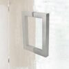 Shower Door Handle 6 inch Center-to-Center Square in Brushed Nickel Back to Back, for Frameless Glass Shower Door, Easy to Install, Stainless Steel, Modern Bathroom Hardware