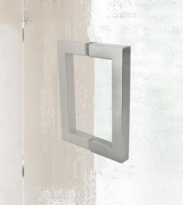 Shower Door Handle 6 inch Center-to-Center Square in Brushed Nickel Back to Back, for Frameless Glass Shower Door, Easy to Install, Stainless Steel, Modern Bathroom Hardware
