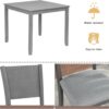 Dining Table Sets, 5-Piece Kitchen Table & Chair Sets with 34.5'' Square Wooden Dining Table & Four Upholstered Wide Backrest Chairs, Wooden Dining Table Set for Dining Room, Gray