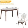 Karl home Modern 5-Piece Brown Wood Dining Table Set for 4, Compact Mid-Century Modern Table & Chair Set for Kitchen/Small Apartment/Dining Room, Padded Seats & Backrests