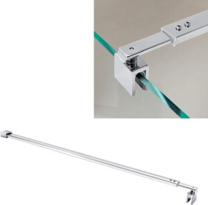 Stainless Steel Frameless Shower Door Support Bar, 27.6'' to 47.2'' Telescopic, Fits 5/16" to 3/8" Glass