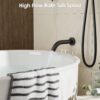 Gabrylly Black Shower System with Tub Spout, Bathtub Shower Faucets Set with 3-Way Shower Valve, High Pressure 10" Rain Shower head with Handheld Spray Combo, Wall Mounted Tub Shower Kit, Matte Black