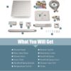 Aolemi Ceiling Mount Shower System Rain Shower Head with Handheld Spray High Pressure Shower Faucet Set Rough-in Valve Shower Trim Kit Included Bathroom Brushed Nickel 12 Inch Ceiling Shower Head