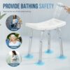 OasisSpace Shower Chair, Adjustable Bath Stool Chair for Inside Shower - Tool Free Anti-Slip Bench Bathtub Stool Seat with Durable Aluminum Legs for Elderly, Senior, Handicap & Disabled