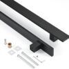 Ranbo 48 Inch Commercial Grade-304 Stainless Steel Modern Contemporary Entry Door Handle Bar Ladder Pull Shower Glass Sliding Barn Door Interior Exterior Door Pull Push, Matte Black
