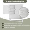 Smuxee White Bathroom Cabinet Wall Mounted with Towels Bar, Bathroom Medicine Cabinet with 2 Door Adjustable Shelves, Over Toilet Cabinet for Bathroom Laundry Room Kitchen