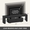 YESHOMY Modern LED TV Stand for Televisions up to 70 Inch with Glass Shelves and Drawer, Gaming Entertainment Center with Multiple Dynamic RGB Modes, for Livingroom, Bedroom, 60 Inch, Black