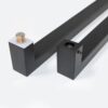 Square Rectangle Flat Shape Bar Stainless Steel Modern Contemporary Entry Door Handle Bar Pull Shower Glass Sliding Barn Door Interior Exterior Door Pull Push Modern Finish. (Black 60 Inch)